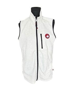 Canada Weather Gear Women’s Fleece Vest L Cream Full Zip Outdoor Cozy Core